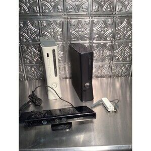 Microsoft Xbox 360 White And Black Console Bundle Untested PARTS